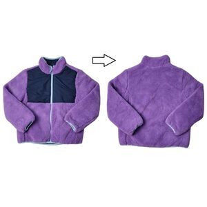 Member's Mark Girl's Full-Zip Reversible Fleece Jacket - Purple